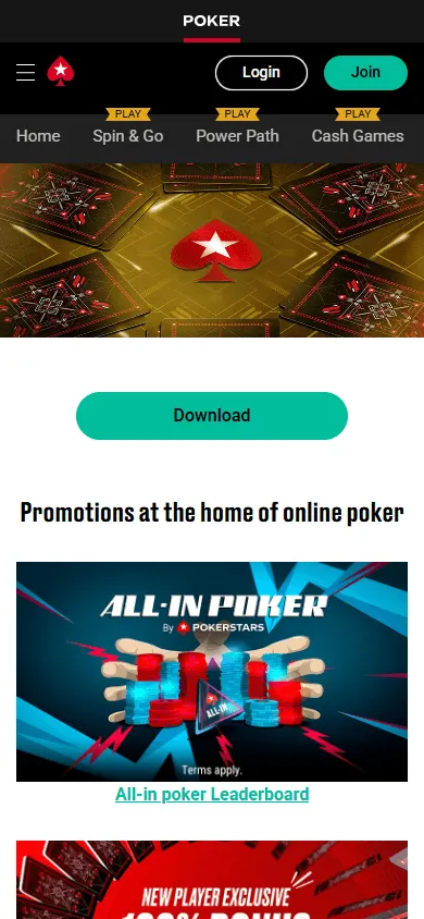PokerStars Casino mobile promotions area showing bonus information